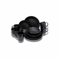 Black Stoneware Dinner Set 16pcs