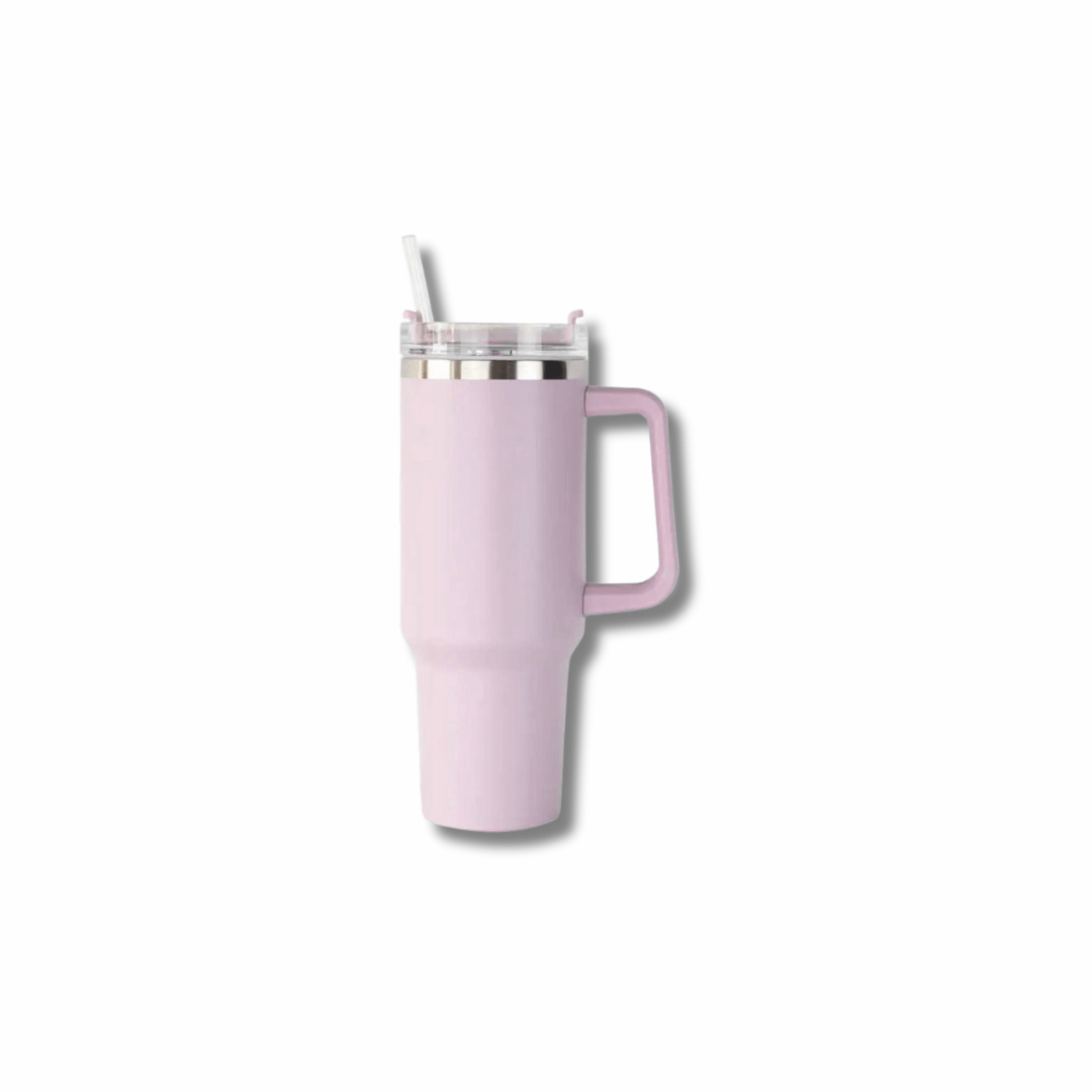 Stainless Steel Travel Mug with Straw