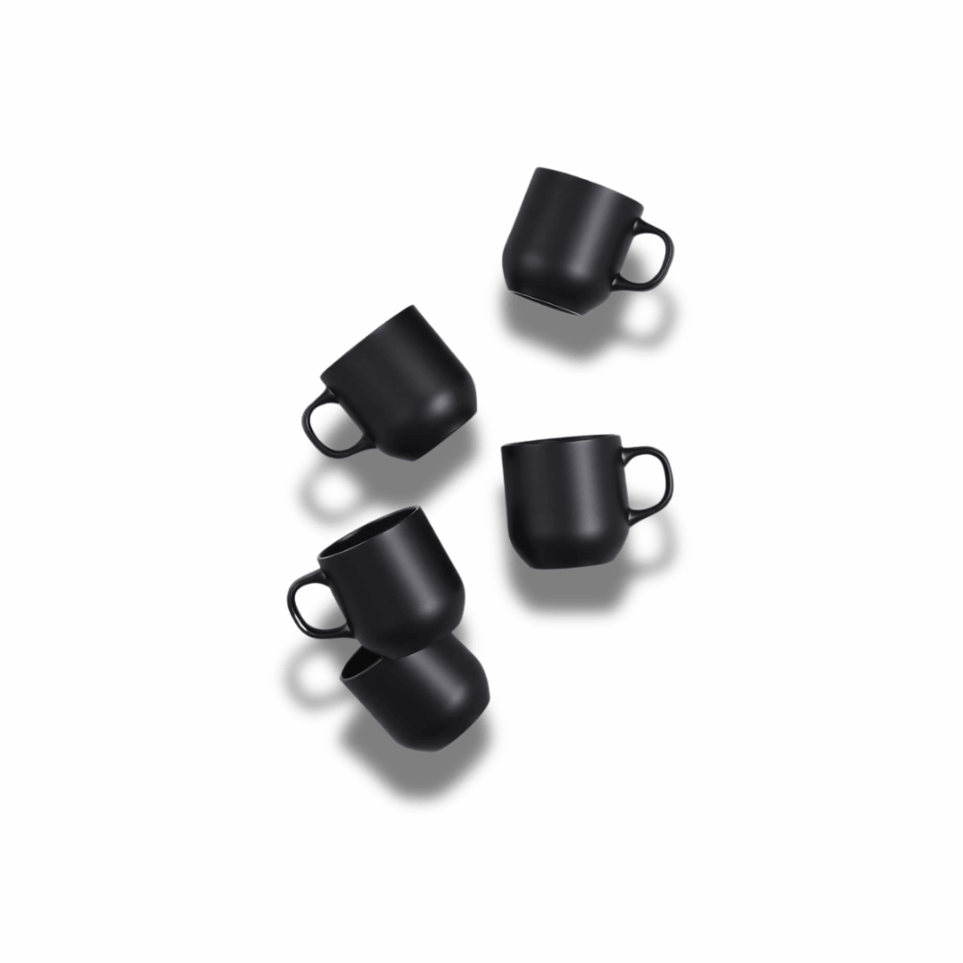 Black Ceramic Coffee Mugs 5pcs