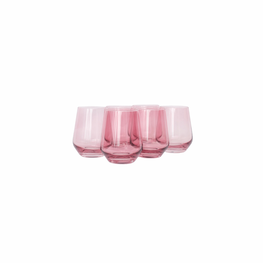 Modern Pink Stemless Glass Set 4pcs