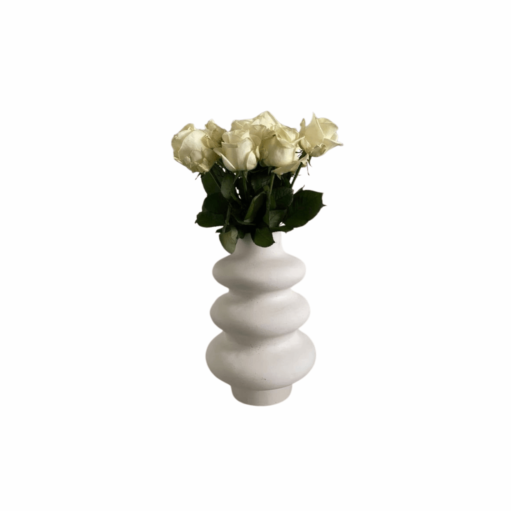Elegant soft White Ripple Vase