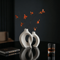 White Sculptural Double Loop Vase